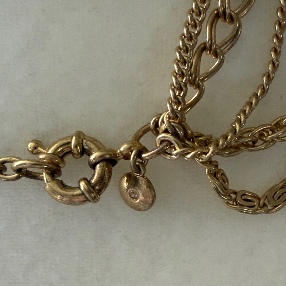 J. Crew Gold Layered Necklace with Multi-Color Gemstones - Picture 3 of 3